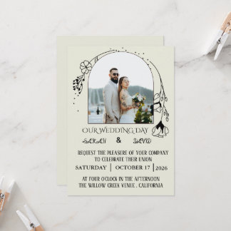 Modern Arch Photo Wedding Invitation Einladung