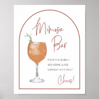 Modern Arch Terracotta auf dem Mimosa Bar Sign