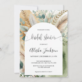 Modern Arch Terracotta & Sage Brautparty Einladung