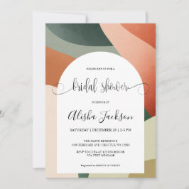 Modern Arch Terracotta & Sage Brautparty Einladung