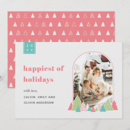 Modern Arch und farbenfrohe Foto Weihnachtskarte Einladung