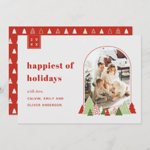 Modern Arch und farbenfrohe Foto Weihnachtskarte Einladung