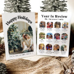 Modern Arch Year of Review Family Foto Weihnachten<br><div class="desc">Teilen Sie mit unserem Modern Arch Year in Review Family Foto Weihnachtskarte die Lieblingsmomente des Jahres! Dieses elegante Design besticht durch ein elegantes Bogenlayout, das sich perfekt eignet, um eine Sammlung von Fotos aus dem vergangenen Jahr zu präsentieren. Jedes Bild kann besondere Erinnerungen, Meilensteine oder alltägliche Freuden hervorheben, die Ihr...</div>