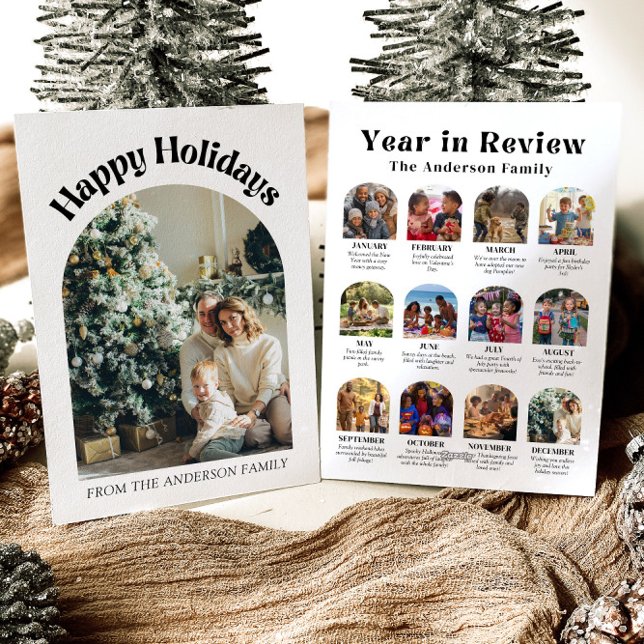 Modern Arch Year of Review Family Foto Weihnachten (Von Creator hochgeladen)