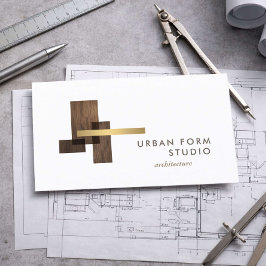Modern Architect Wood Logo Visitenkarte