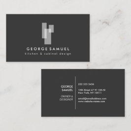 Modern Architectural Blocks Logo II White/Gray Visitenkarte