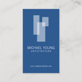 Modern Architectural Blocks Logo weiß/blau Visitenkarte