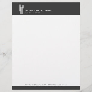 Modern Architectural Blocks Logo weiß/grau Briefbogen