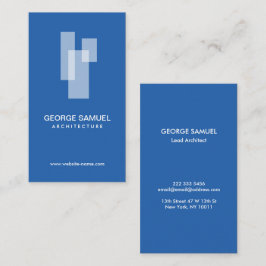 Modern Architectural Blocks Logo White/Blue Visitenkarte