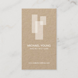 Modern Architectural Blocks Logo White/Kraft Visitenkarte