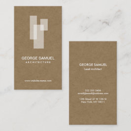 Modern Architectural Blocks Logo White/Kraft Visitenkarte