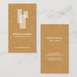 Modern Architectural Blocks Logo White/Tan Visitenkarte