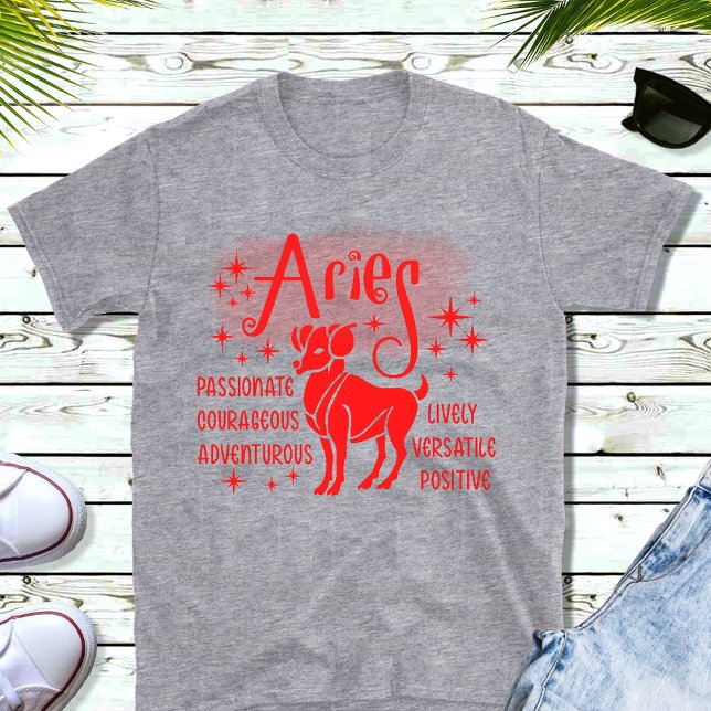 Modern Aries Zodiac Horoskop T - Shirt (Von Creator hochgeladen)