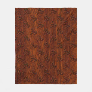 Modern Aries Zodiac Symbol in Mahagoni wie Druck Fleecedecke