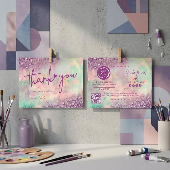 Modern Art Abstract Paint Watercolor Artist Dankeskarte (#thankyoucard #artistthankyoucard #artistbusinesscard #artistic #abstractthankyoucard #abstractartis)