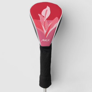Modern Art Calla Lily Red Pink Monogram Golf Headcover