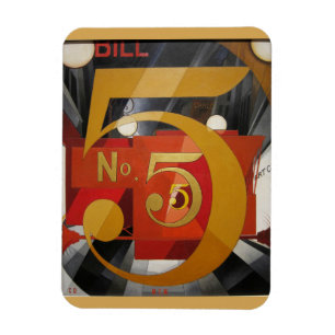 Modern Art Cubist Demuth Figure 5 in Gold Magnet