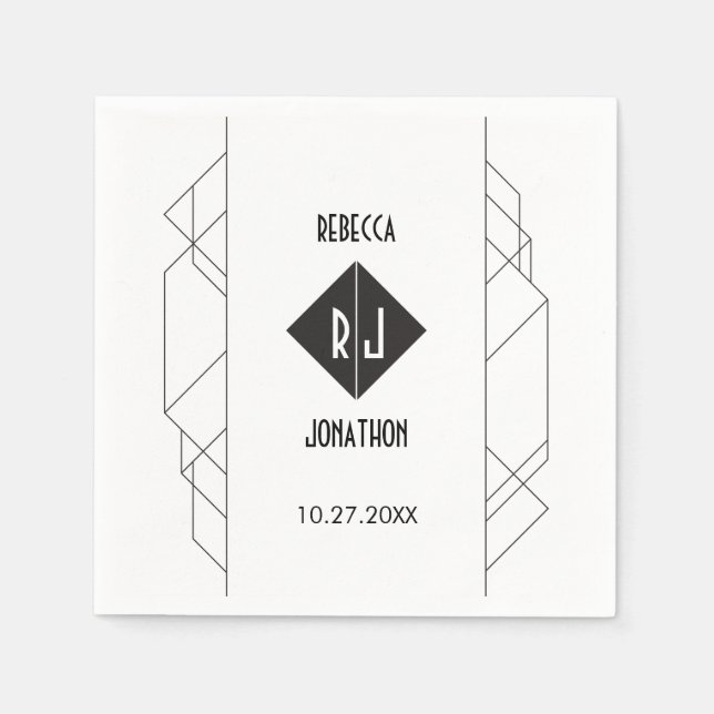 Modern Art Deco Empfang Napkins Serviette (Vorderseite)