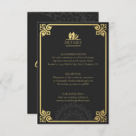 Modern Art Deco Schwan Gold und Schwarz Details Begleitkarte