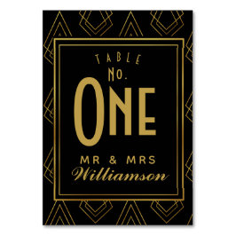 Modern Art DecoTischkarte Tischnummer Hochzeit