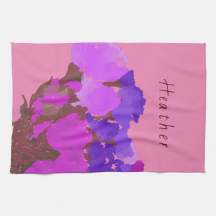 Modern Art Happy Colorful Blume + Individuelle Nam Geschirrtuch