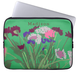 Modern Art Happy Colorful Wildblumen + Individuell Laptopschutzhülle