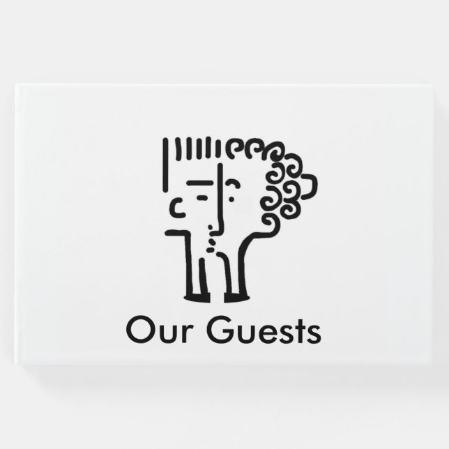 Modern Art Kiss Paar Gästebuch (Vorderseite)