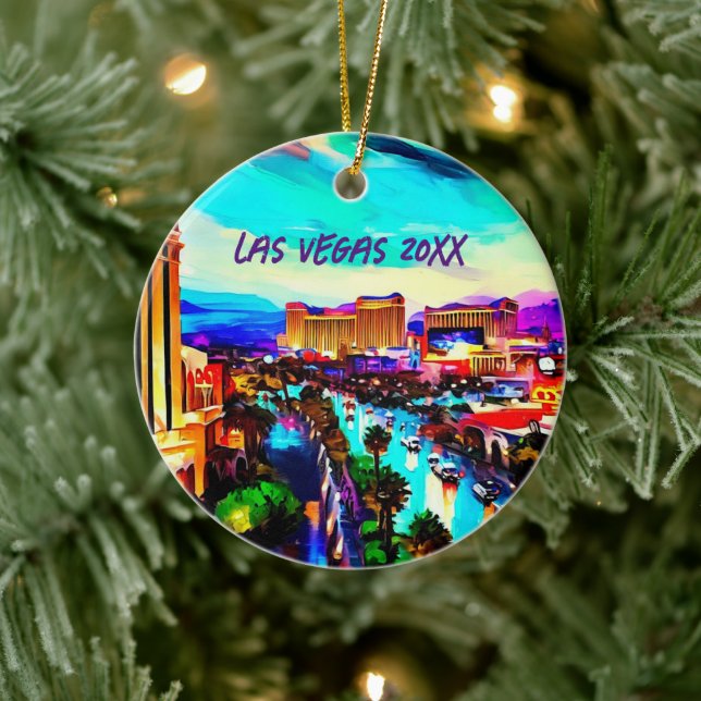 Modern Art Las Vegas Keramik Ornament (Baum)