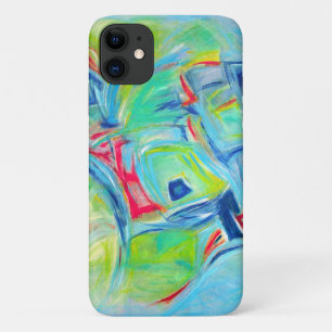 Modern Art Malerei expressive Green and Blue Colo Case-Mate iPhone Hülle