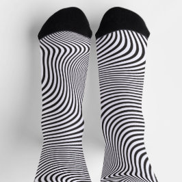 Modern Art Op-Art MCM Black White Zebra Stripes Socken
