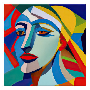 Modern Art Picasso Style Frau Poster
