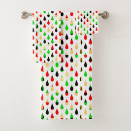 Modern Art Water Drops Teardrop Pattern Towel Set