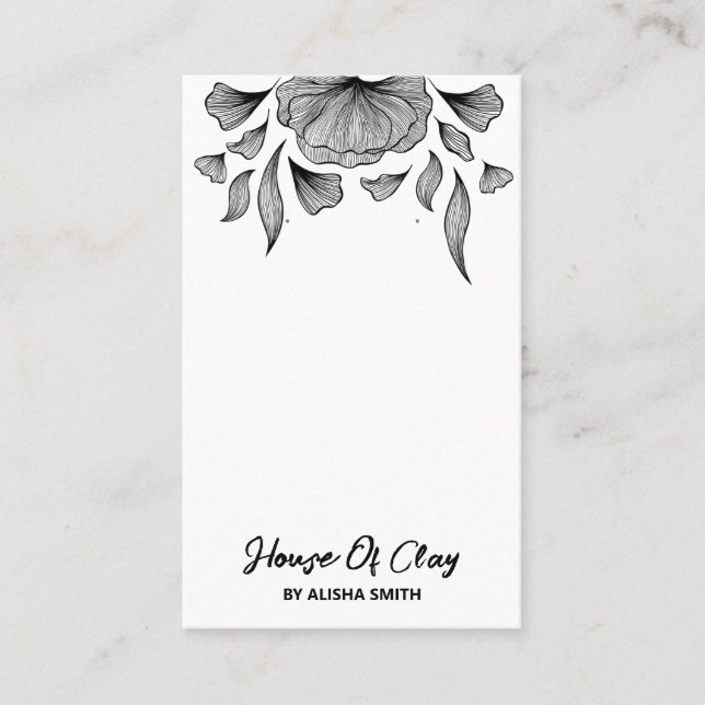 Modern Art White Earring Packards Visitenkarte (Vorderseite)