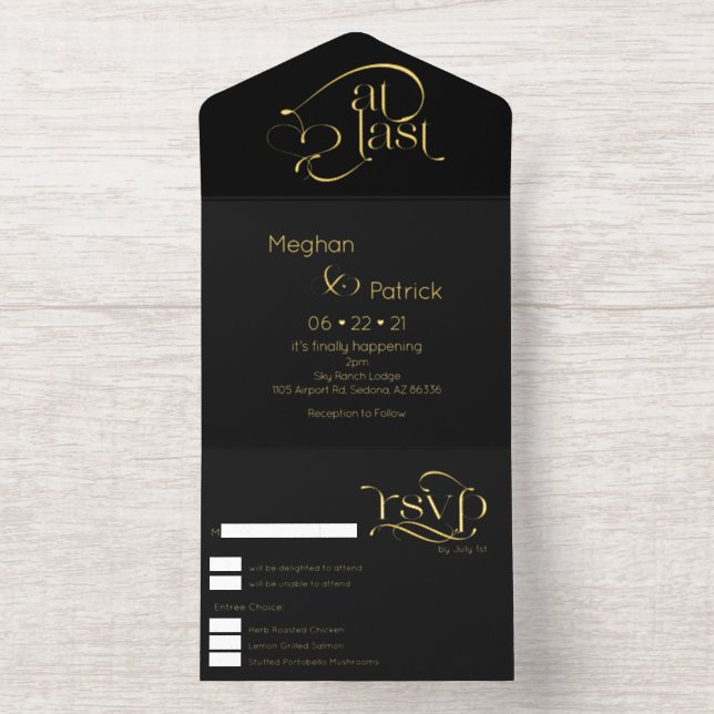 Modern At Last Text  All-in-One-Einladung (Innenseite)