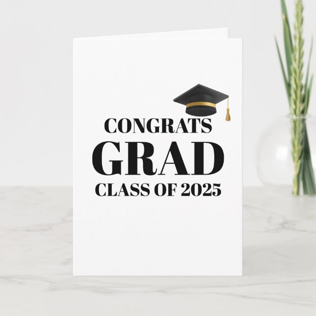 Modern Athletic Gold & Black Graduation Card Karte (Vorderseite)