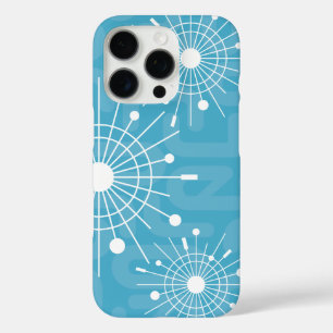Modern Atomsputnik Snowflake Weihnachts-Aqua iPhone 16 Pro Hülle