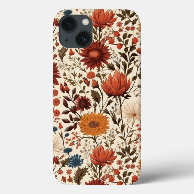 Modern Autumn Fall Botanical Floral  Case-Mate iPhone Hülle (Rückseite)