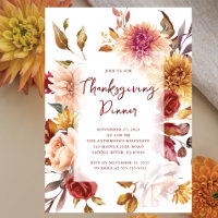 Modern Autumn Trees Thanksgiving Invitation