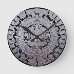Modern Aztec Mayan Calender Runde Wanduhr