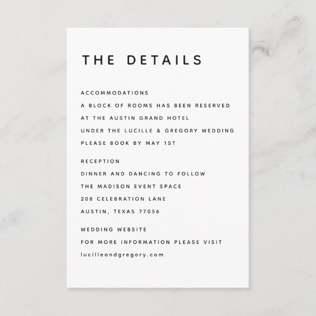 Modern B&W Editorial All Caps  Begleitkarte (Vorderseite)