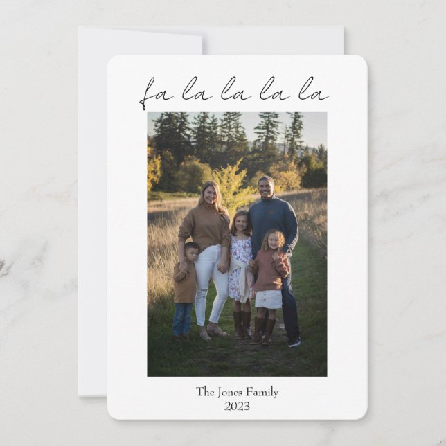 modern b + w falalalalalala feiertagskarte (Vorderseite)