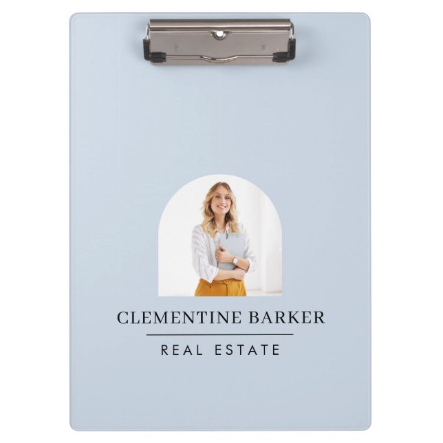 Modern baby blue arch photo Business Branding Klemmbrett (Vorderseite)