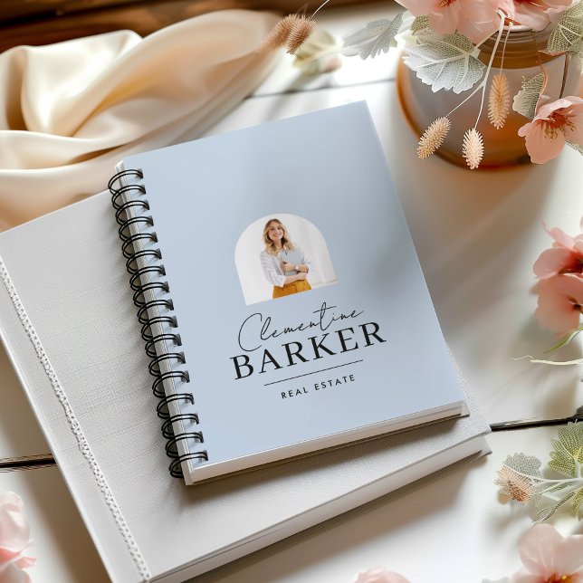 Modern baby blue arch photo Business Branding Notizblock (Von Creator hochgeladen)