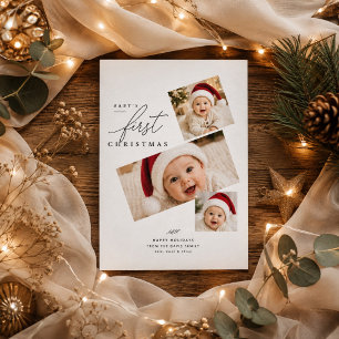 Modern Baby Erstes Weihnachten Drei Foto Feiertag