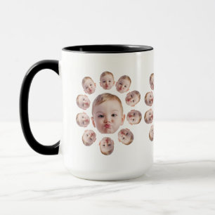 Modern Baby Face Oma Birthday Opa Vater Geschenk Tasse