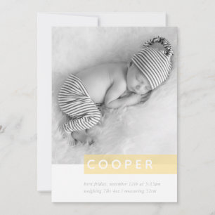 MODERN BABY FOTO, Junge, gelb, überzogen Ankündigung