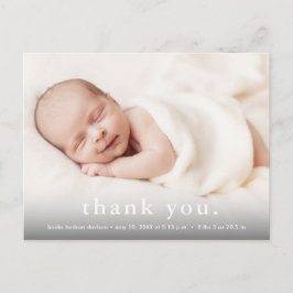 Modern Baby Foto Vielen Dank, dass Sie geboren sin Ankündigungspostkarte