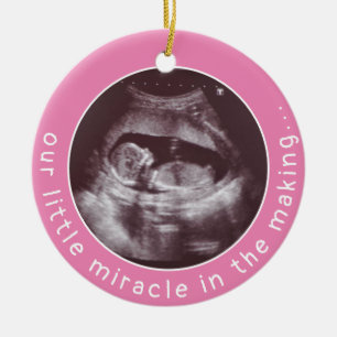Modern Baby Girl Pink Ultrasound 2 Foto Wunder Keramik Ornament