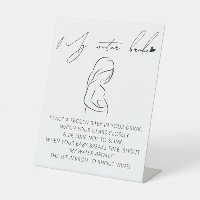 Modern Babydusche mein Wasserspielzeichen Sockelschild (Vorderseite)