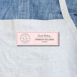 Modern Bakery Custom Logo Pink Namensschild